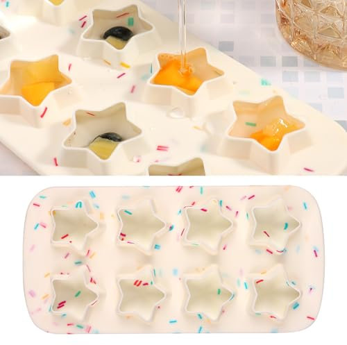 Eiswürfelformen, Geformte Eismaschine, Silikon, 5-Sterne-Eisform, Eiswürfelform, Fünf-Sterne-Schokoladenform für Whiskey, Cocktail, Saft, Kekse, Schokolade, Kuchen,