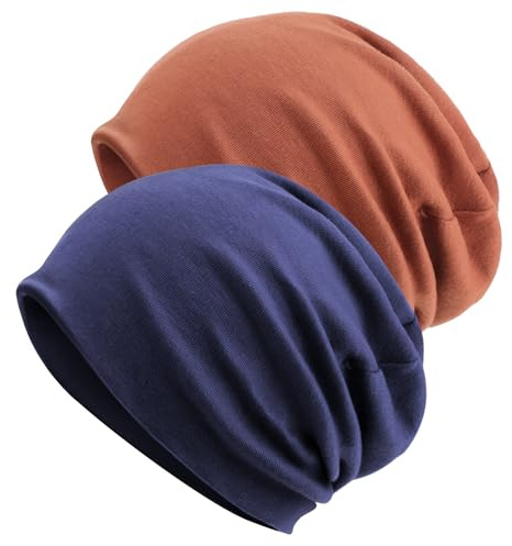 DRESHOW Slouchy Beanie för Kvinnor och Män - Lång Baggy Hip Hop Beanie Skidskalle Mössa för Chemo och Sovande - Solid Hipster Elastisk Huvudbonad