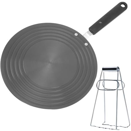 Wärmeverteilerplatte Für Gasherd, Kochfeld-wärmeverteiler Mit Anti-verbrühungsgriff, Rund, 24 cm Durchmesser, Aluminium-koch-induktionsadapter, Kochgeschirrschutz, Kochfeld-konverter 28cm