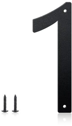 Numeri civici e lettere in metallo da 30 cm per cartelli esterni, numeri civici per esterni, lettere e numeri in alluminio per porte, cassette postali, giardino, perfetti per casa o ufficio (numero 1)