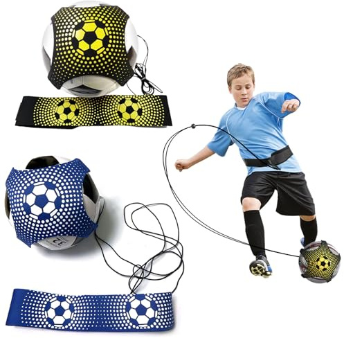 HTTDSLF Football Kick/Lancer Entraîneur Solo Entraînement, Pratique de Contrôle de l'Aide à la Formation Ceinture Réglable pour Enfants et Adultes Débutants Football Volleyball Rugby Trainer, 2pièces