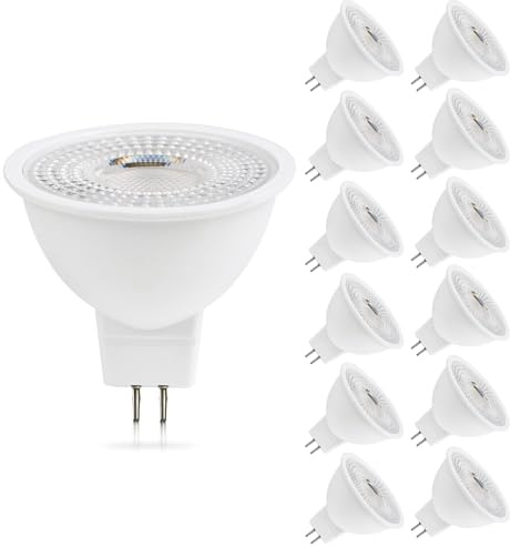 MR16 LED Bulb, 12&36V Low-Voltage GU5.3 LED Bulbs, 3000K LED Light Bulbs. Suitable for Road Light, Patio Lights, Track Lights, Outdoor and Indoor Landscape Lighting. 12-Pack, dimmable, energy saving