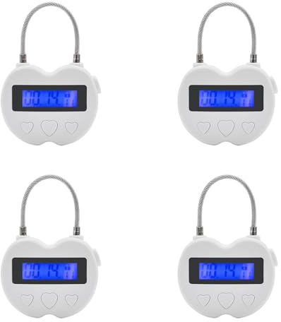 Sxmrmnx 4 x Smart Time Lock Pantalla LCD Time Lock Temporizador Electrónico Multifunción, Temporal Recargable por USB Candado Temporal
