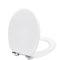 TODOT Abattant WC avec Frein de Chute Silencieux, Lunette de Toilette en Bois MDF, Finition Laquée Effet Miroir, Charnières Inox/Zinc Ajustables, Compatible Cuvette O, Capacité jusqu'à 175 kg (Blanc)