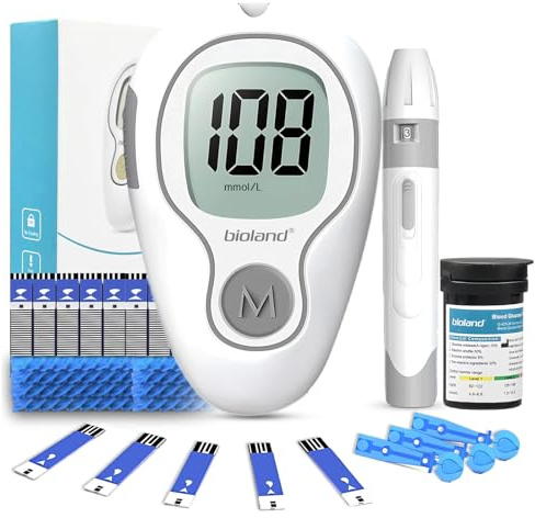 Blood Glucose Monitor Kit,High Accuracy Blood Sugar Monitor with 50 Test Strips,50 Lancets,1 Blood Glucose Meter,No Coding, Home Blood Glucose Monitoring Kit