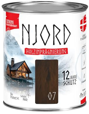 Njord Holzschutzmittel Extreme 750ml Holzfarbe (07) Polare Lärche Holzschutz Bis zu 12 Jahre Schutzlack Wetterfeste Imprägnierung