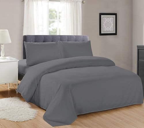 Sonia Linens Duvet Cover Complete Set Home Basic Soft Brushed Microfiber - Duvet Cover Fitted Sheet and Pillow cases