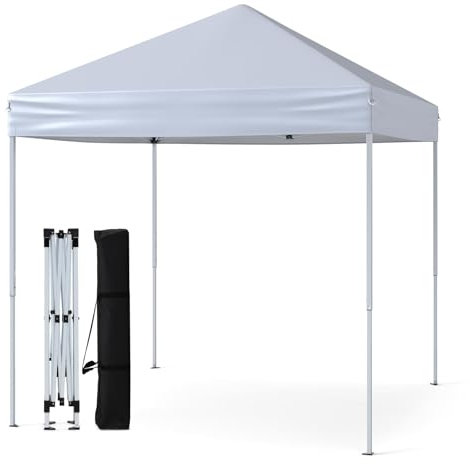 FANTASK Pop-up Faltpavillon 2x2m, Pavillon wasserdicht, Winterfest, stabil, UV-Schutz 50+ (Weiß)