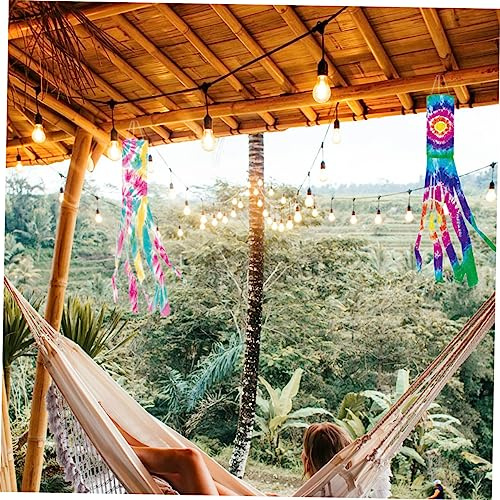 SUPVOX 4 Stück Teiliges Tie Dye Windsack aus Hochwertigem Polyester Wetterfest und Farbecht Leichte Garten und Outdoor Dekoration für Balkon und Festival Windbeweglich und Langlebig