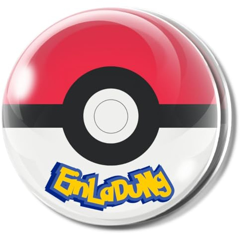 12x EINLADUNGSKARTEN mit Fang Ball Design in Hochglanzoptik für coole Mädchen & Jungen Anime Cartoon Kindergeburtstag Party