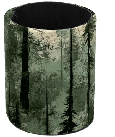 Rund pennhållare för skrivbord, grön skog, skog, jordtoner, retrotryck, stor pennskrin, pennkopp, arbetsyta, skrivbord, organiseringsstativ för hemmakontor, klassrum