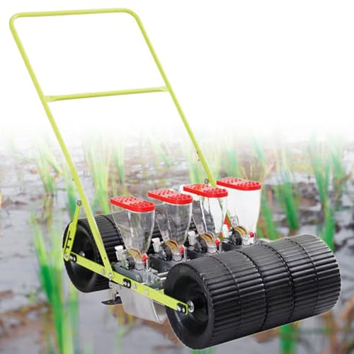 ZMJGLL Hand Push Seeder Tool for Garden Planting Adjustable Spacing High Reliability for Sowing Corn Leeks Carrots (4 line)