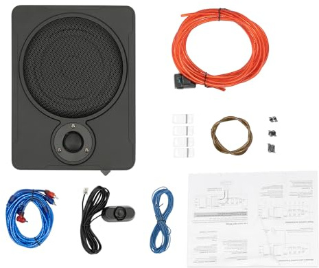 8 tums aktiv subwoofer, bilunderstolssubwoofer, hög och låg nivå, dual-läge (vocal/purebas), kompakt understolsbas för bilar, lastbilar och jeeps