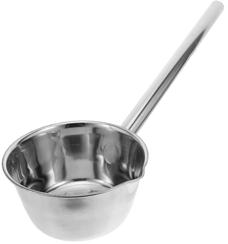 Ciieeo Commercial Stainless Steel Water Ladle, 19 Oz Large Soup Serving Spoon with 35cm Long Handle, Heavy Duty Scoop with Pouring Spout, Metal Dipper for Kitchen Cooking and Garden Allotment