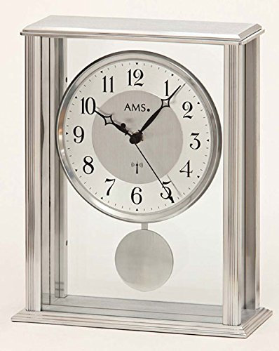 Moderne Tischuhr mit Funkwerk, batterie betrieben - Modern Style - AMS -Funk-Tischuhr 25cm- 5190 by AMS