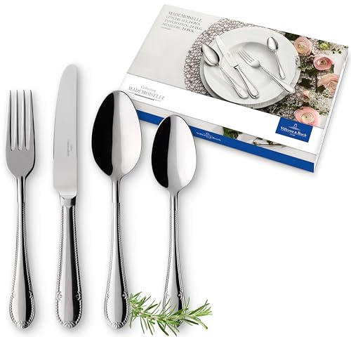 Villeroy and Boch Mademoiselle Cutlery Set, Silver, 24-Piece