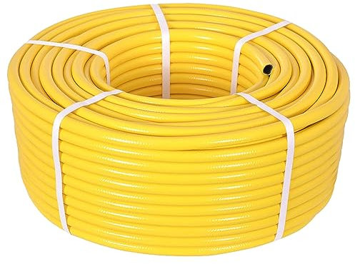 TW Wholesale 30 Metre Yellow Garden Hose Pipe - 30M Reinforced Heavy Duty Anti-Kink Watering Solution Ideal for Watering, Gardening, and Cleaning Tasks