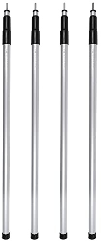noorsk® Aufstellstangen Set Aluminium 4 oder 6 Stück Teleskopstangen 80-180 cm oder 100-240 cm für Vorzelte, Planen, Tarps | Small - 4 Stück