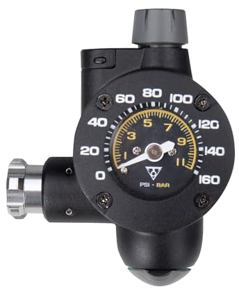 Topeak AirBooster G2 C02 Inflator, 160 Psi/11 Bar mit einem 3,8 cm Analog-Messgerät, passend für Presta- und Schrader-Ventile