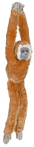 Wild Republic Ecokins Hängender AFFE Gibbon mit weißen Händen, Stofftier, 56 cm, Geschenk für Kinder, Plüschtier Klammeraffe, Hergestellt aus gesponnenen, recycelten Wasserflaschen, umweltfreundlich