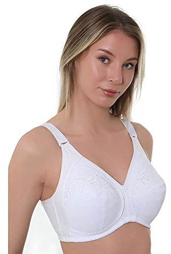 Gemm Ladies White Non Wire Cotton Rich Bra (36 E, White)