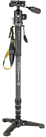 Vanguard VEO2SCM-264TBP120T Monopiede in fibra di carbonio con piedini Tri-Stand e testa a sfera VEO BP-120T con supporto smartphone integrato