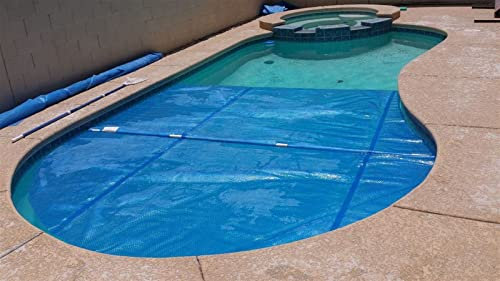 LZMZMQ Bâche Bulles Piscine Solaire Couverture De Rétention De Chaleur en Forme De Rein, Couvertures Solaires De Piscine D'été d'hiver, Couverture De Chauffage De Piscine Résistante avec Imperméable