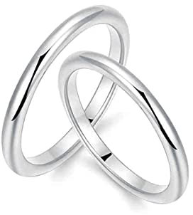 KnSam Echt Gold Eheringe Platin, Freundschaftsringe Hochglanzpoliert Design Solitärring Eheringe