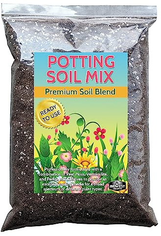 Premium Potting Soil Mix with Peat Moss, Vermiculite, Perlite (Made in USA) (4 Dry Quarts)