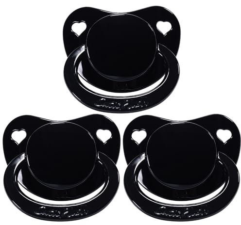 CutiePlusU Erwachsene Größe Schnuller große Schild 3 Pack - Schwarz