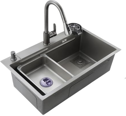 DELURA 25,5-Zoll-Einbauwaschbecken for Waschküche, Edelstahl Spüle, 18-Gauge-Rechteck-Einzelbecken-Allzweck-Küchenspüle