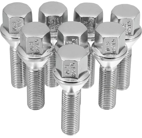 QUARKZMAN Pernos De Rueda M12 X 1.5 Pernos De Rueda Cromados Juego De 8 Piezas