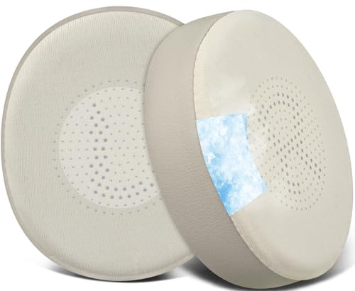 SOULWIT Kühlgel Ersatzpolster Ersatz Ohrpolster für Jabra Evolve2 65 (Evolve 2 65MS 65UC MS UC)/Evolve2 40 (40UC 40MS USB)/Elite 45h On-Ear Wireless Kopfhörer, Polster mit Ice Silk-Stoff