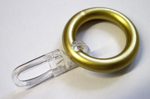 10 Gardinenringe mit Faltenhaken Messing matt für Ø 12mm