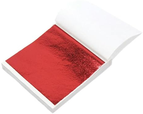 QIUMING 100 Blatt 9x9cm Nachahmung Gold Silberfolie Papier Blattvergoldung für DIY Kunst Epoxidharz Füllungen Kunsthandwerk Vergoldung Dekoration