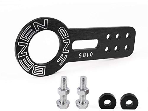 AbschleppöSe,Auto Abschlepphaken Aluminiumauto-Front-Tow-Haken-Fit Für Auto-Auto-Anhänger-Ring-Stil Eloxiert Bunt (Color : Black)