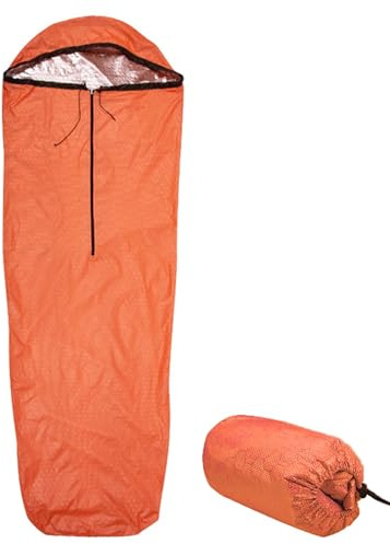 Sac de Couchage d'urgence, Sac bivy Sac à Dos léger Sac de Couchage de Sac à Dos léger Sack bivy, Sacs de Couchage d'urgence pour survivre, Sac de Couchage de Survie pour extérieur, Orang