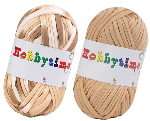 Spldsun 2 pezzi di filo per maglieria, filato tessile per cestini all'uncinetto, borse, cordino in tessuto morbido fatto a mano filato per bambini anti-pilling per maglieria e uncinetto