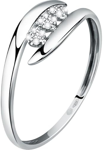 CHRIST Damen-Damenring 375er Weißgold 12 Diamant