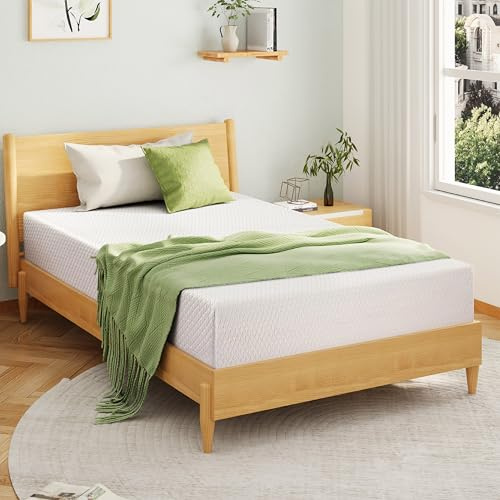 EGOHOME 6 Inch Full Size Mattress for Kids, Memory Foam Mattress with Cooling Green Tea Gel, Relieve Pressure with Medium Firm Support, CertiPUR-US Certified, 75''L x 54''W, White