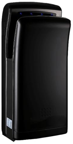 FZSERUN Asciugamani Elettrico Verticale Asciugamani Commerciale con Raccolta Acqua Interruttore Aria Calda/Fredda 5 Secondi per Asciugare per Il Bagno,Nero