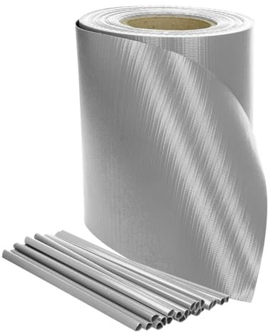 DVAURLIAN Privacy Screen Strips Fence 35 m x 19 cm with 20 Clips, PVC Privacy Screen Fence Film for Double Rod Mats, Garden Fence (Grey)