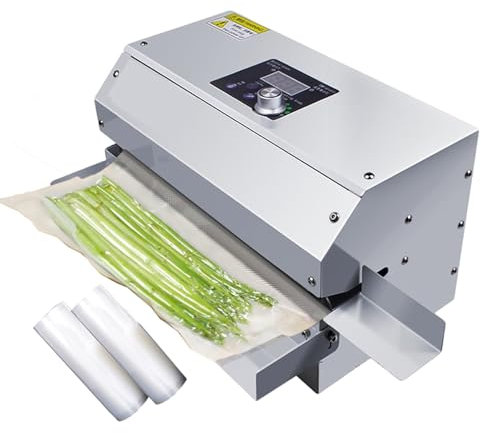 forplubossmmp Vacuum Heat Sealers 72mm Automatic Food Vacuum Sealing Machine | Auto Plastic Bag Packaging Machine Horizontal Vacuum Sealers for Preserving Meat Vegetables (with 2 Roll Bag)