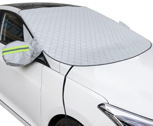 MOCNT Auto Windschutzscheibenabdeckung 9 Magnetische Auto Frontscheibenabdeckung 4 Lagige Dick Autoscheibenabdeckung Windschutzscheibe Abdeckung Schneeschutz mit Haken 148X116cm