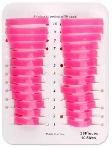 Lotsdonxia Lot de 26 pochoirs de protection réutilisables pour vernis à ongles - Rose - Pour nail art, manucure et peinture - Facile à utiliser - Protège les cuticules et les pointes
