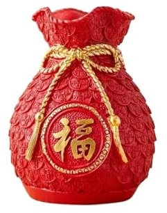 LUNMENGCC Estetica Capodanno Soggiorno Gabinetto Decorazione Oro Agrifoglio Fortuna Vaso di Frutta Disposizione dei Fiori Secco Sacchetto di Fiori Vaso