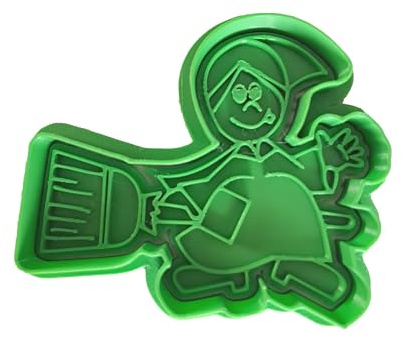 Tagliabiscotti.it - Befana su scopa - Epifania - Natale - Cookies cutter - Tagliabiscotti - Formina - Cutter per creare biscotti o decorazioni torte in pasta di zucchero - 8cm x 7cm