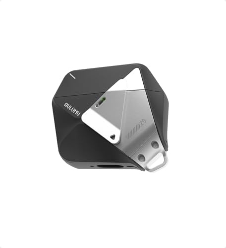 Aulumu A29 Funda Geométrica para AirPods 4 con Cierre | Carcasa Protectora con Correa de Nylon | Armadura Metálica | Compatible con Apple AirPods 4ª Generación (2024) – Negro