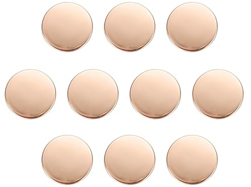 QUARKZMAN 10 Stück Knöpfe 20mm Metallknöpfe Zinklegierung Metallschaft Rund Flache Nähknöpfe, Ösenknöpfe Bastelknöpfe für Kleidung Dekoration Selber Machen Zubehör Buttons, Gold
