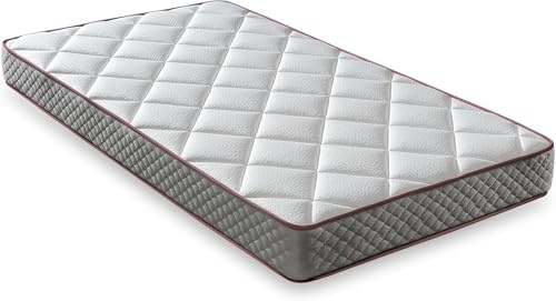 LUXIABED Madrass 90x180 Viskoelastisk Dual: Olika Sidor. Komfort + Medium Fasthet MemorySens. Hygienisk och Andningsbar. Enkel Grå Färg. Modell Elixir Höjd 26 cm